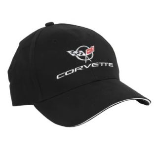 Genuine Hotrod Hardware CAP121 Ball Cap, Cotton, Corvette Logo, Black