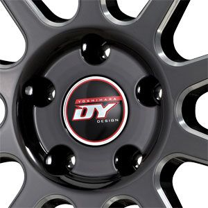 114.3 DY 77C Black CNC Machined With Stainless Chrome Lip Wheels/Rims