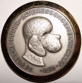Gorgeous German Dog Medal Plaque Poodle Pudel Poedel Caniche