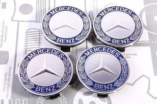 X4 Mercedes Blue Logo Alloy Wheel Center Caps M ml Class W163 W164