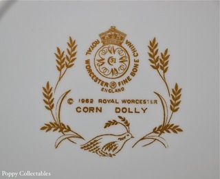 Superb Vintage Royal Worcester 9 25 Plate Corn Dolly 1st Quality