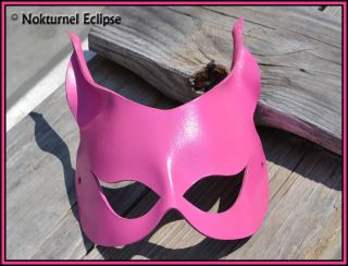 Catwoman Pink Leather Mask Masquerade Halloween Costume