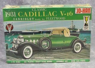 Jo Han Classic 1931 Cadillac V 16 Fleetwood Cabriolet Kit 1 25 Scale