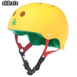 Triple Eight Yellow Rasta Brainsaver Rubber Helmet Sweatsaver Liner