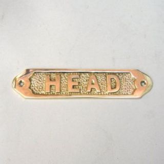 Head Solid Brass Sign Plaque Nautical Beach Decor