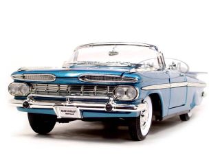1959 Chevrolet Impala Convertible Blue 1 18 Model