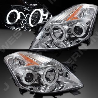 08 09 Nissan Altima 2dr Coupe Dual CCFL Halo Projector Headlights LED