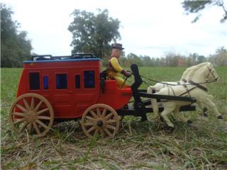 Vintage Western Old West Stagecoach Horses Battery Operated Toy