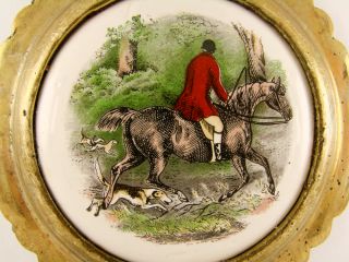 Antique Porcelain Wall Art British Hunter Horserider