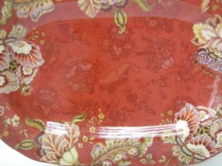 222 Fifth Gabrielle Red Paisley Oval Serving Platter