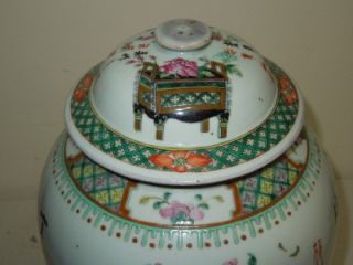 Chinese Famille Rose Cover Jar 19th C Signed by Artist