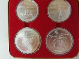 1976 Montreal Olympic Sterling Silver 4 Coin Set .925 Canada Canadian