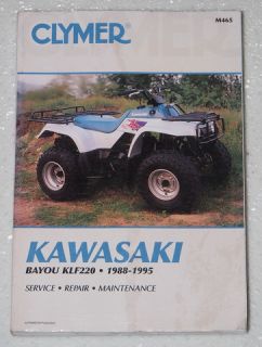 1988 1995 Kawasaki Bayou 220 KLF220 Clymer Repair Manual Service 89 91