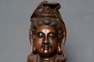 Large Antique Chinese 18th C Qing Bronze Guanyin Budda Statue Figure