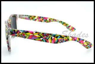 80s Old School Sunglasses Horn Rimmed Frame Pop Mix Colorful Fun Wear