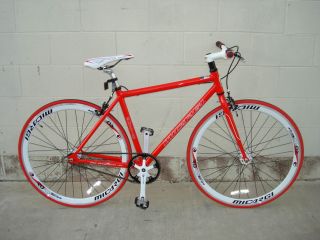 Fixie Fixed Gear Alloy Bicycle Bike 53cm RD 818 Men Red