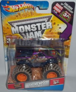 Hot Wheels Monster Jam 1 64 Bad News Travels Fast Grave Digger 30th