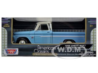 1966 Chevrolet C10 Fleetside Pickup Truck Blue Cream 1 24 by Motormax