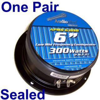 AUDIOPIPE SEALED CAR SPEAKER LOW/MID FREQ PAIR FITS 6  6.5 OPENING