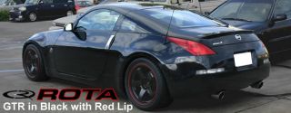on a Brand New Set of Rota P45R Wheels in Matte Black with Red Stripe