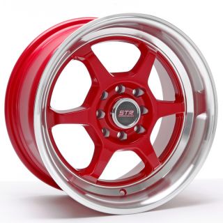 15x8 Str 501 P1 Style 4x114 3 25 Red Wheel Fit JDM Accord Prelude AE86