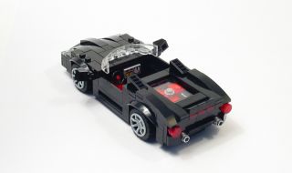 Lego Custom Black Mid Engine Sports Car City Town Racers 10224 8214