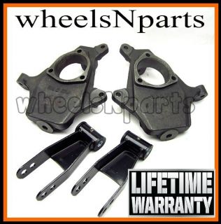 07 12 GM 1500 1 2TON 2 2 Dropkit Spindles Shackles Lowered Suspension