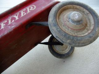 Vintage 1950s Full Size Red Radio Flyer Wagon Republic Rubber Tires