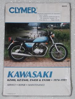 1974 1995 Kawasaki KZ 400 KZ440 Z400 Z 440 EN450 EN500 Clymer Shop