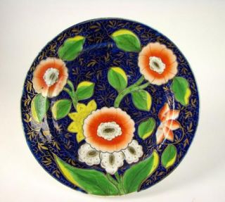 Antique Worcester Porcelain Hand Painted Cobalt Blue Plate Early 19th