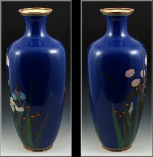 Beautiful Japanese Meiji Period Monumental Size Cloisonné Vase w