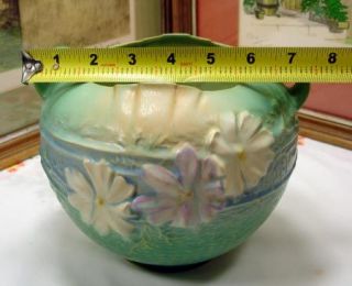 Roseville 376 6 Cosmos Green Double Handled Vase 1940 