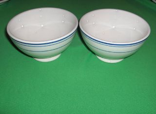 11 Pottery Barn Bistro Cereal Soup Bowls Blue White