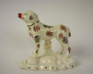 Antique Staffordshire Standing Dog Figurine Porcelain Early 19th