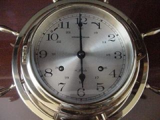 Miller Brass 11 Jewels Ships Wheel Bell Clock Model 612 445