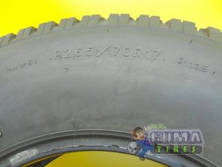 Goodyear Wrangler RT s M s 265 70 17 Used Tire No Patch 2657017 265