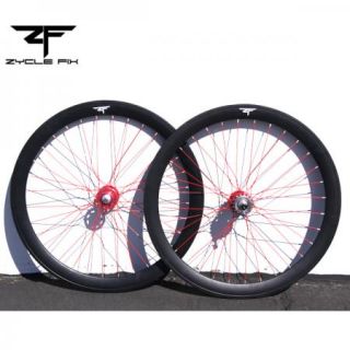 Matte Black Twisted Fixed Gear Fixie Bike 50mm Deep V Wheelset Wheel