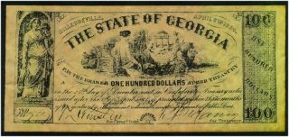 USA Südstaaten, The State of Georgia 100 Dollar 1864