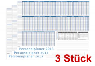 Personal  Urlaubsplaner 2013, bis zu 22 Mitarbeiter, 100 x 70cm