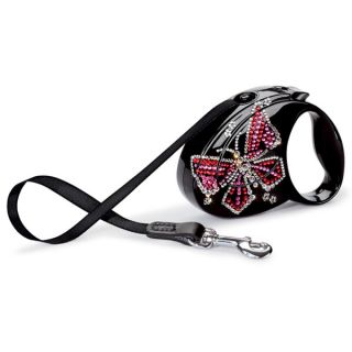 Flexi Glam Retractable Leash Onyx   Small   Butterfly