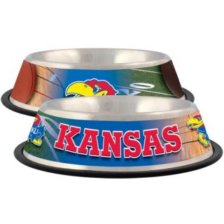 Kansas Jayhawks Stainless Steel Pet Bowl   Team Shop   Dog