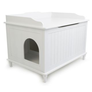 Boutique Cat Designer Pet Products Designer Catbox Litter Box Enclosure	  White