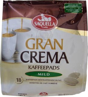 89EUR/100g) Saquella Gran Crema Mild 18 Pads