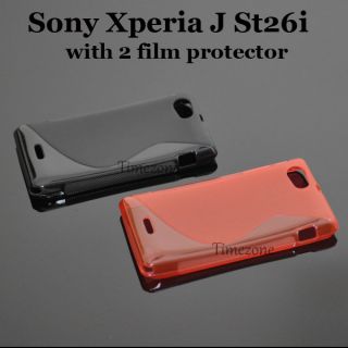 gel Hülle Schutzhülle für Sony xperia J st26i + 2 X folie