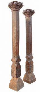 19 Rarität INDIEN zwei 2 antike Säulen ca 140 Jahre alt wunderschön