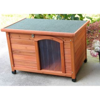 Crown Pet Slant Roof Cedar Doghouse   Houses & Outdoor Kennels   Dog