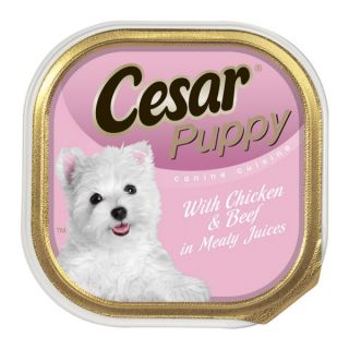 cesar Puppy canine cuisine with Chicken and Beef in Meaty Juices   Sale   Dog