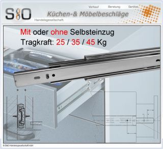 1Stück Vollauszug Schubladenauszug Teleskopschiene Vollauszüge