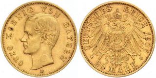 B619 J.200 Bayern 20 Mark 1905 Otto 1886 1913 Gold