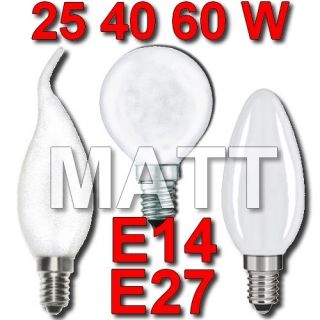 Kerze Windstoss Kugel Matt E14 & E27 Wattage 25 40 60 Watt Glühbirne